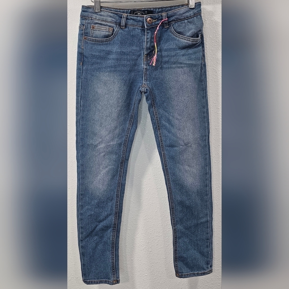 Lucky Brand Girls Zoe Skinny Medium Wash Denim Jean Adjustable Waist Size 12